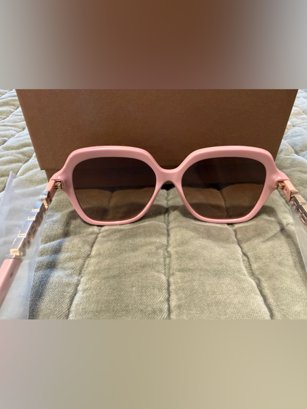 Burberry Pink Frame Sunglasses with Brown Gradient Lenses - Picture 4 of 8